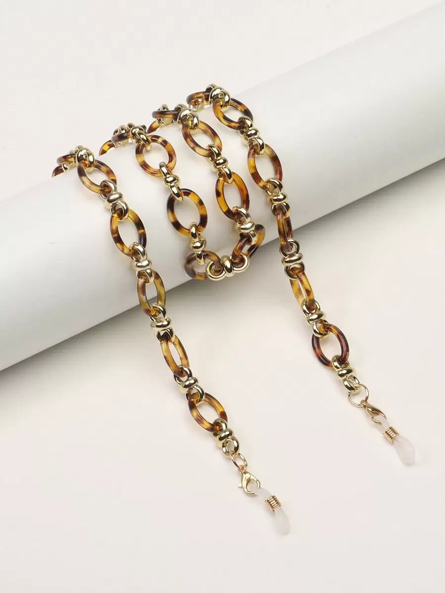 Leopard Print Black Acrylic Glasses Chain