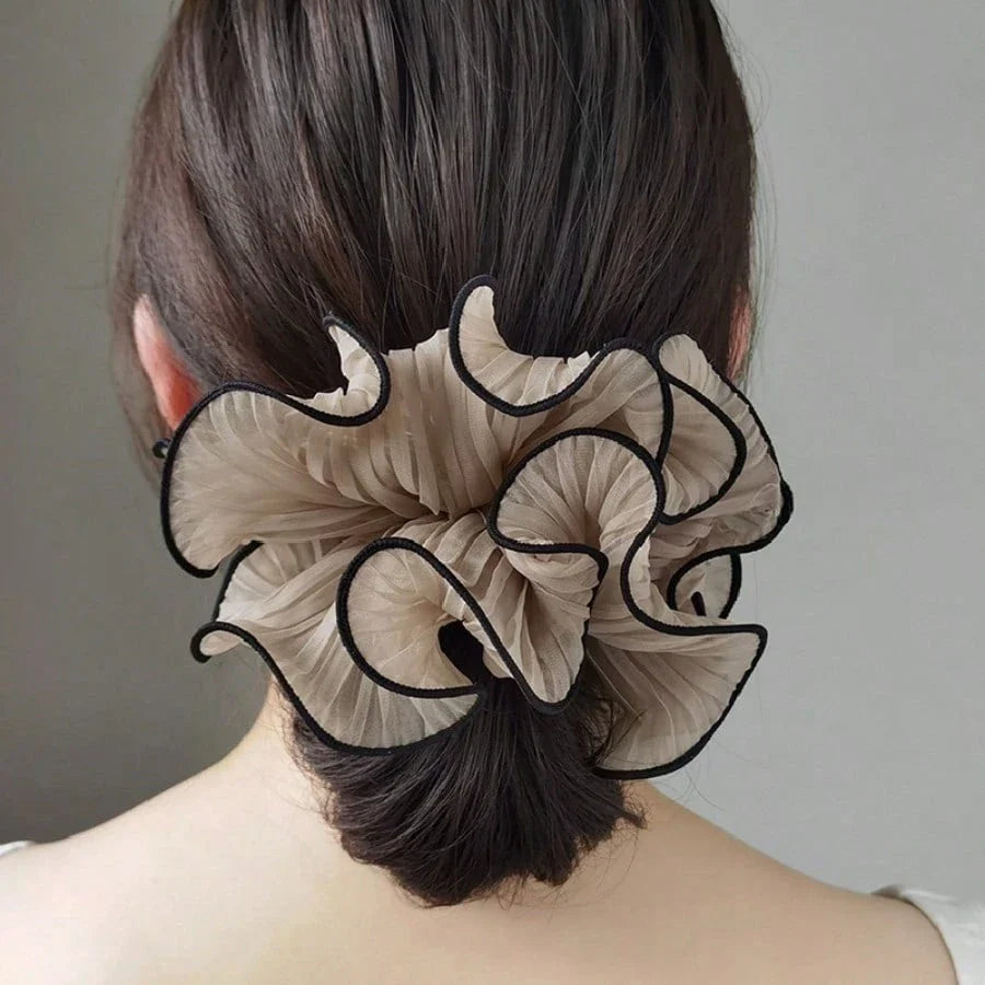 4pcs Fashionable  Korean Style Chiffon Lace Hair Tie