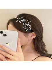 2pcs Y2K Hollow Star Rhinestone Headband
