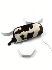 Soft Plush Cow Print Eyeglasses Cover