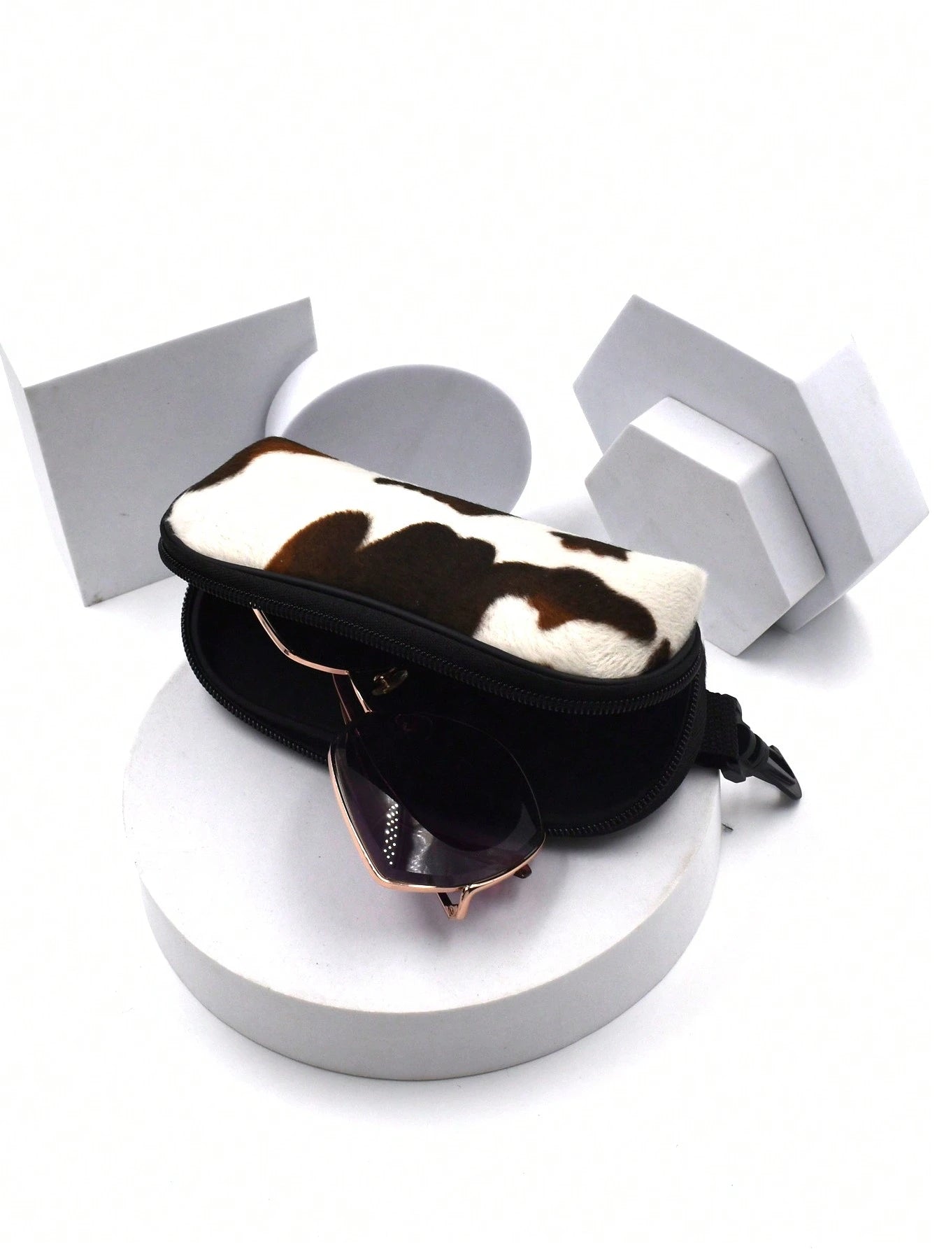 Soft Plush Cow Print Eyeglasses Cover
