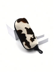 Soft Plush Cow Print Eyeglasses Cover