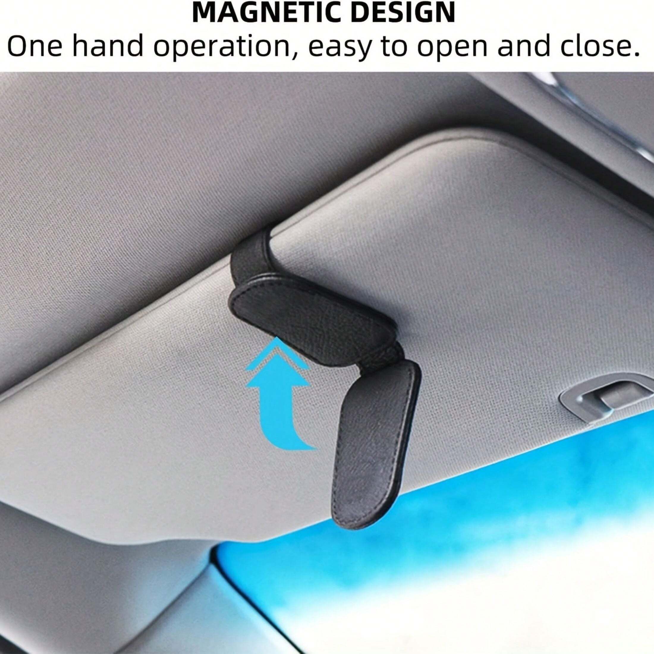 Magnetic Leather Fashion Glasses Clip