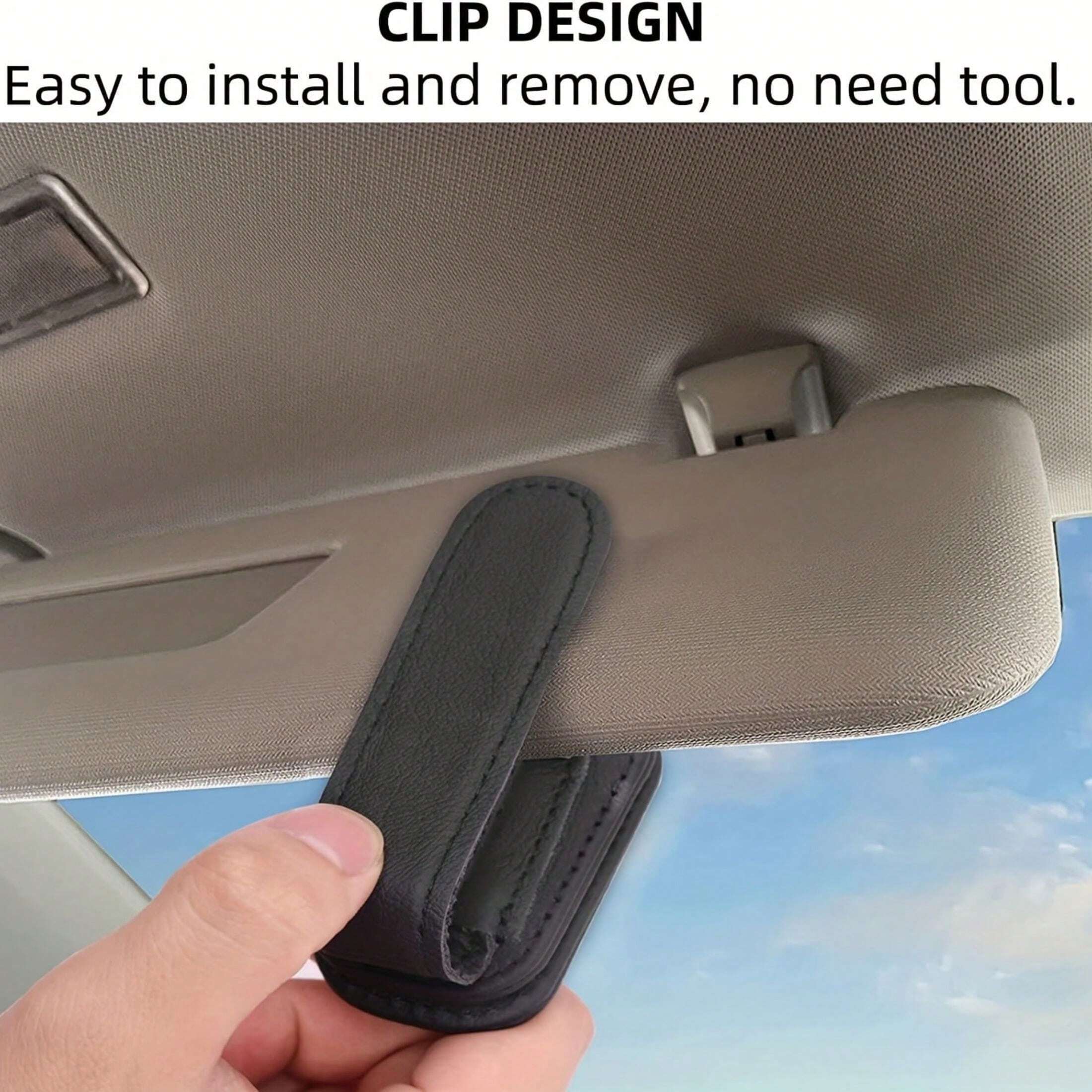 Magnetic Leather Fashion Glasses Clip