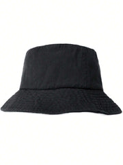 Unisex Packable Canvas Bucket Hat - Black