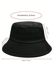 Unisex Packable Canvas Bucket Hat - Black