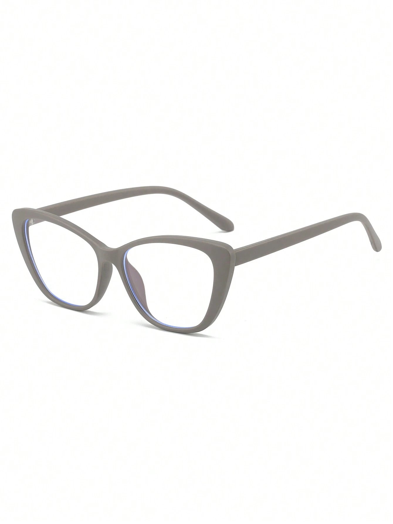 Grey Cat Eye PC Frame Clear Glasses