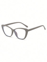 Grey Cat Eye PC Frame Clear Glasses
