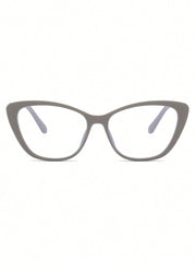 Grey Cat Eye PC Frame Clear Glasses