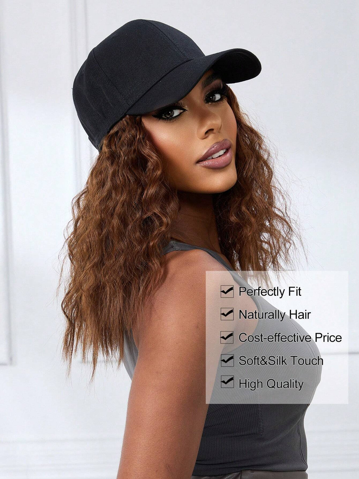 Short Wavy Baseball Cap Wig