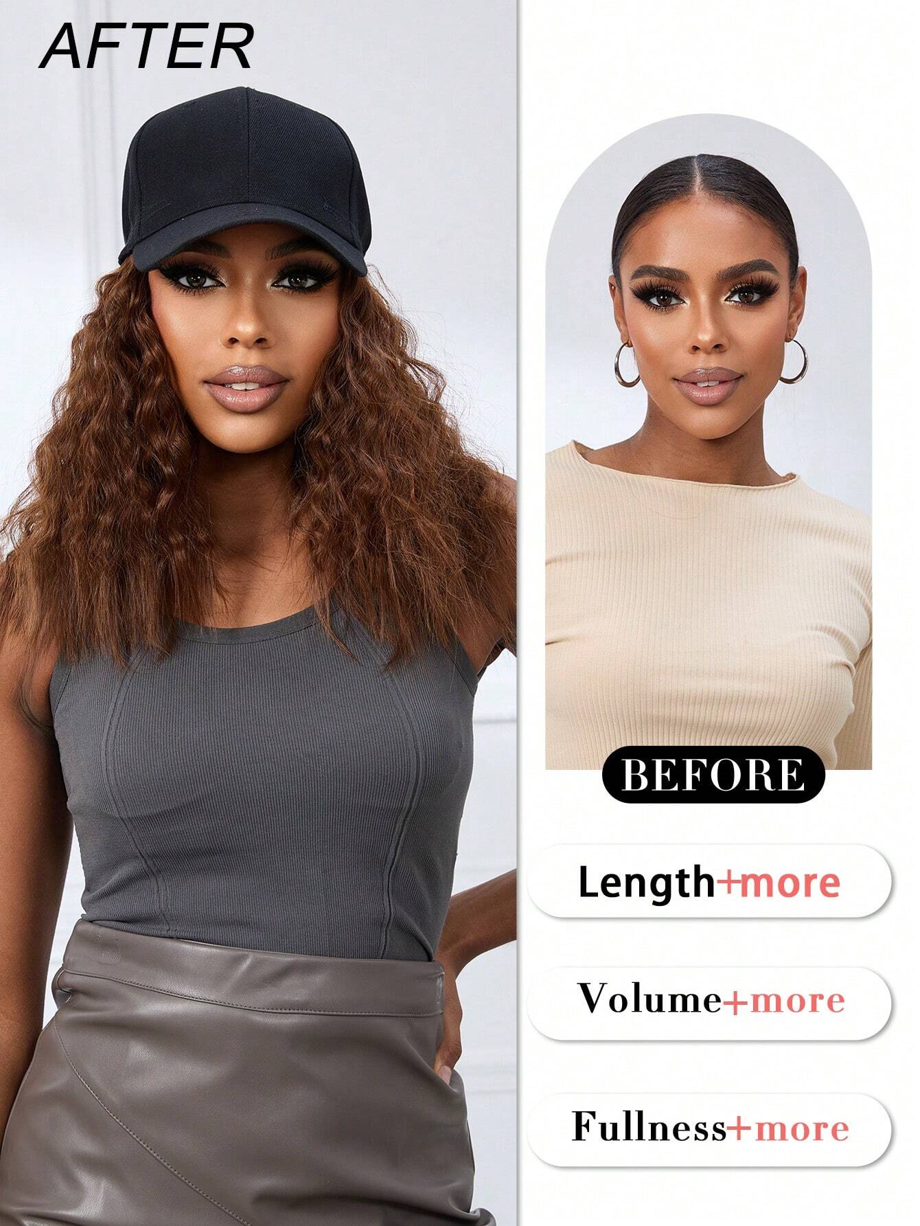 Short Wavy Baseball Cap Wig