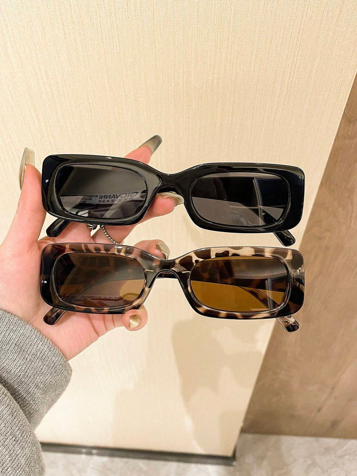 2pcs Y2K Square Cute Vintage Beach Fashion Eyeglasses