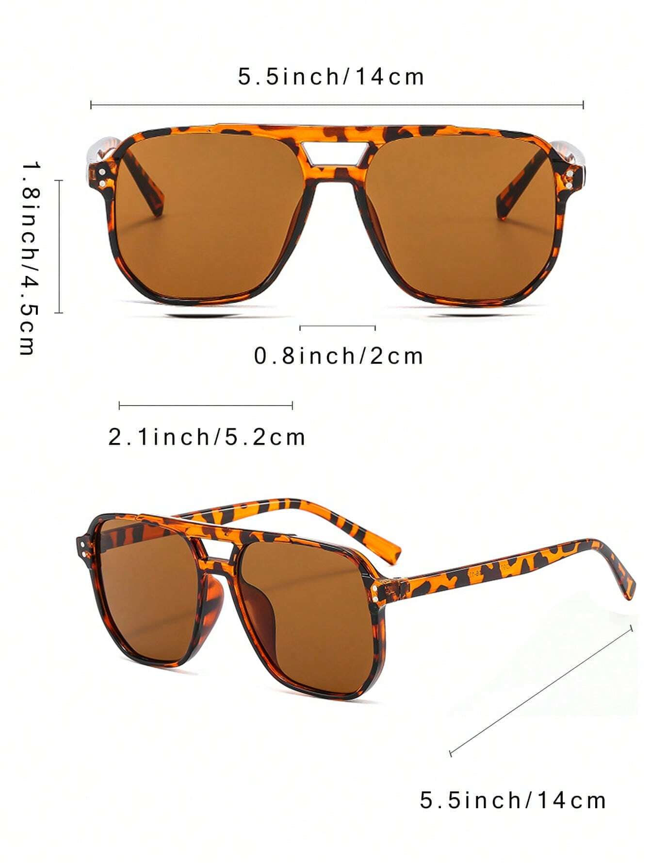 3pcs Dual-Bridge Square Rivets Eyeglasses Set