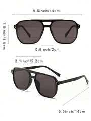 3pcs Square Rivet-Embellished Glasses