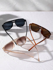 3pcs Square Rivet-Embellished Glasses