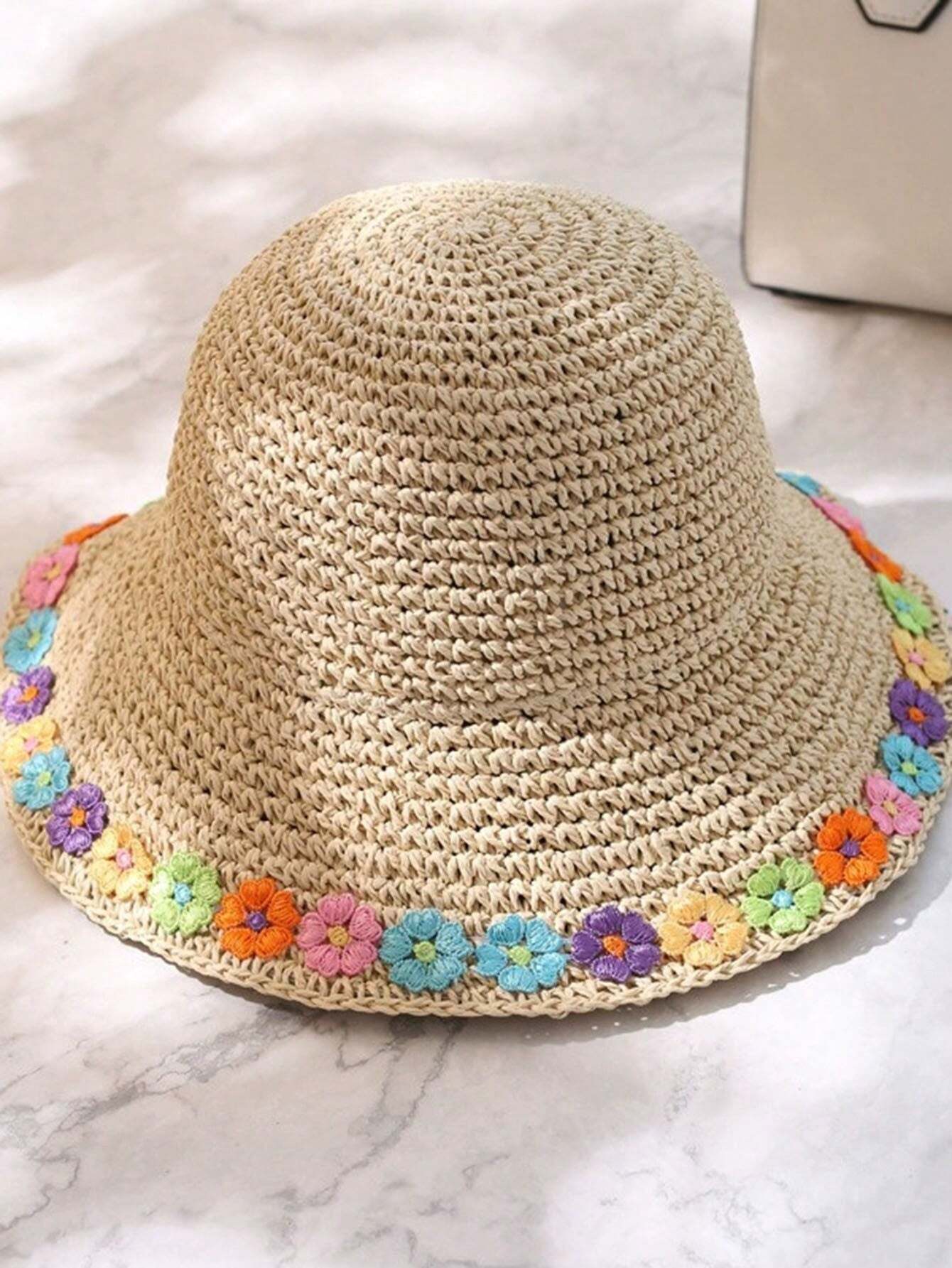 1pc Straw Ventilated Windproof Hat