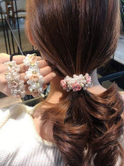 3pcs Rose & Faux Pearl Hair Ties - www.thetreasurebox.me