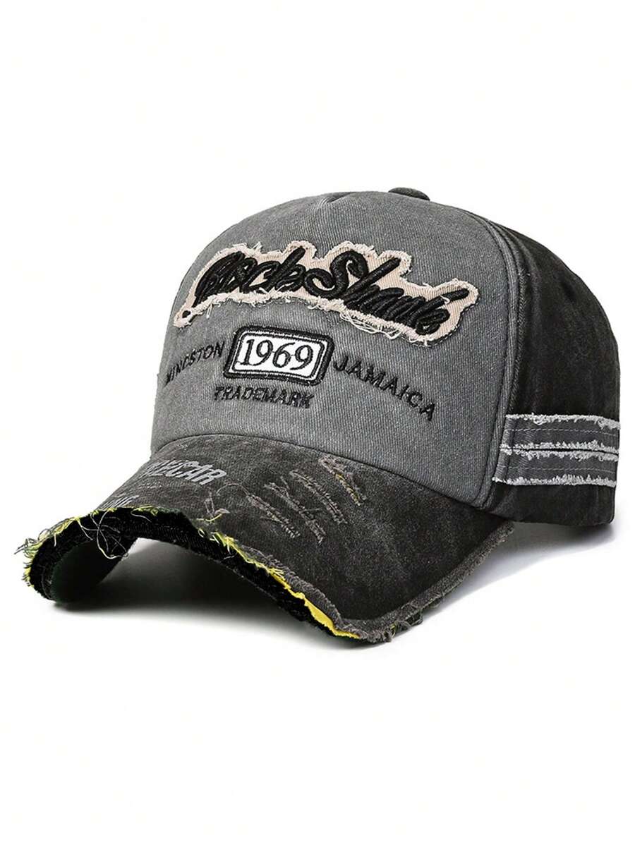 A Vintage Distressed Washed-Out Hole Casual Baseball Cap