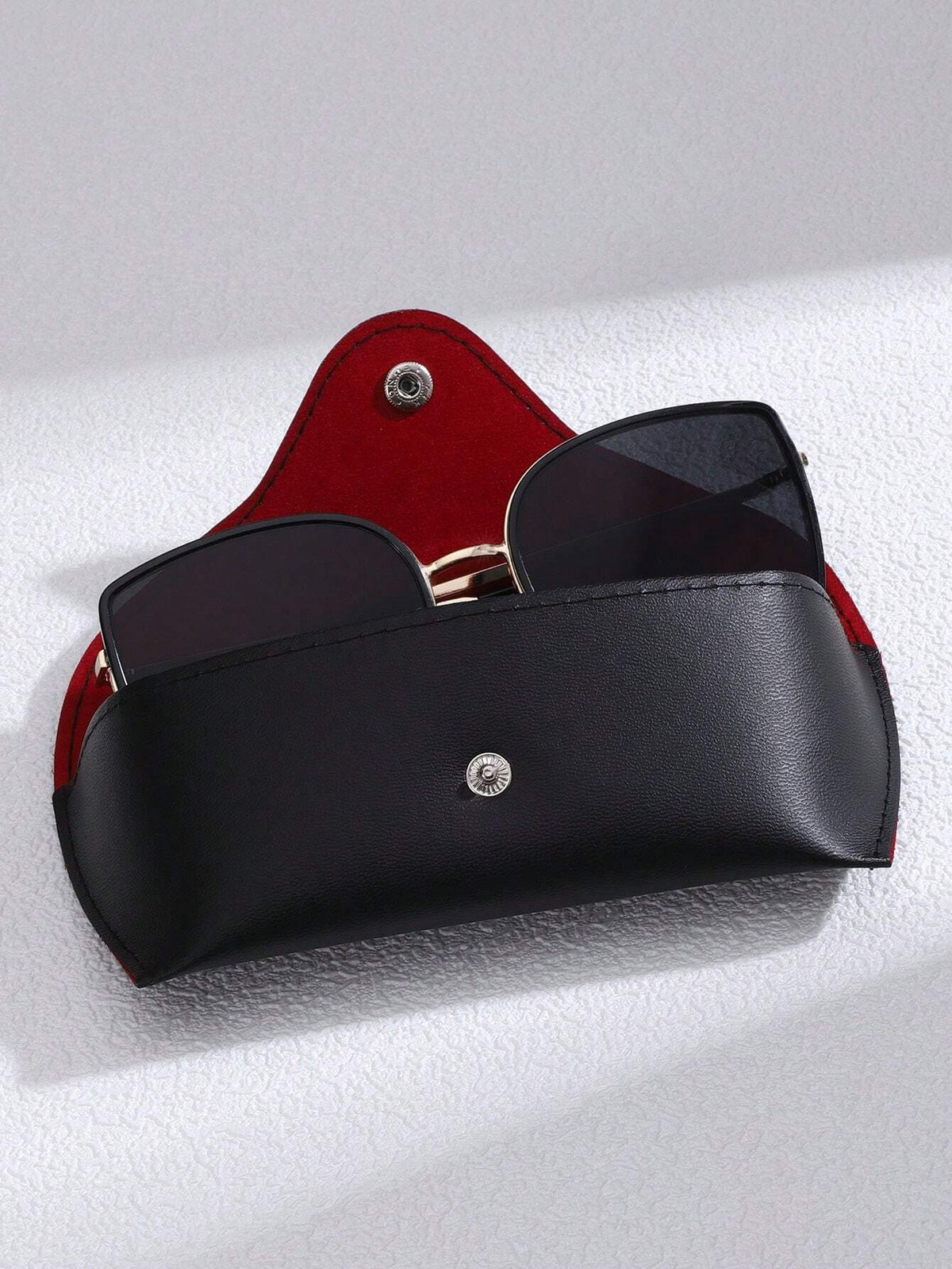 Black PU Leather Glasses Case