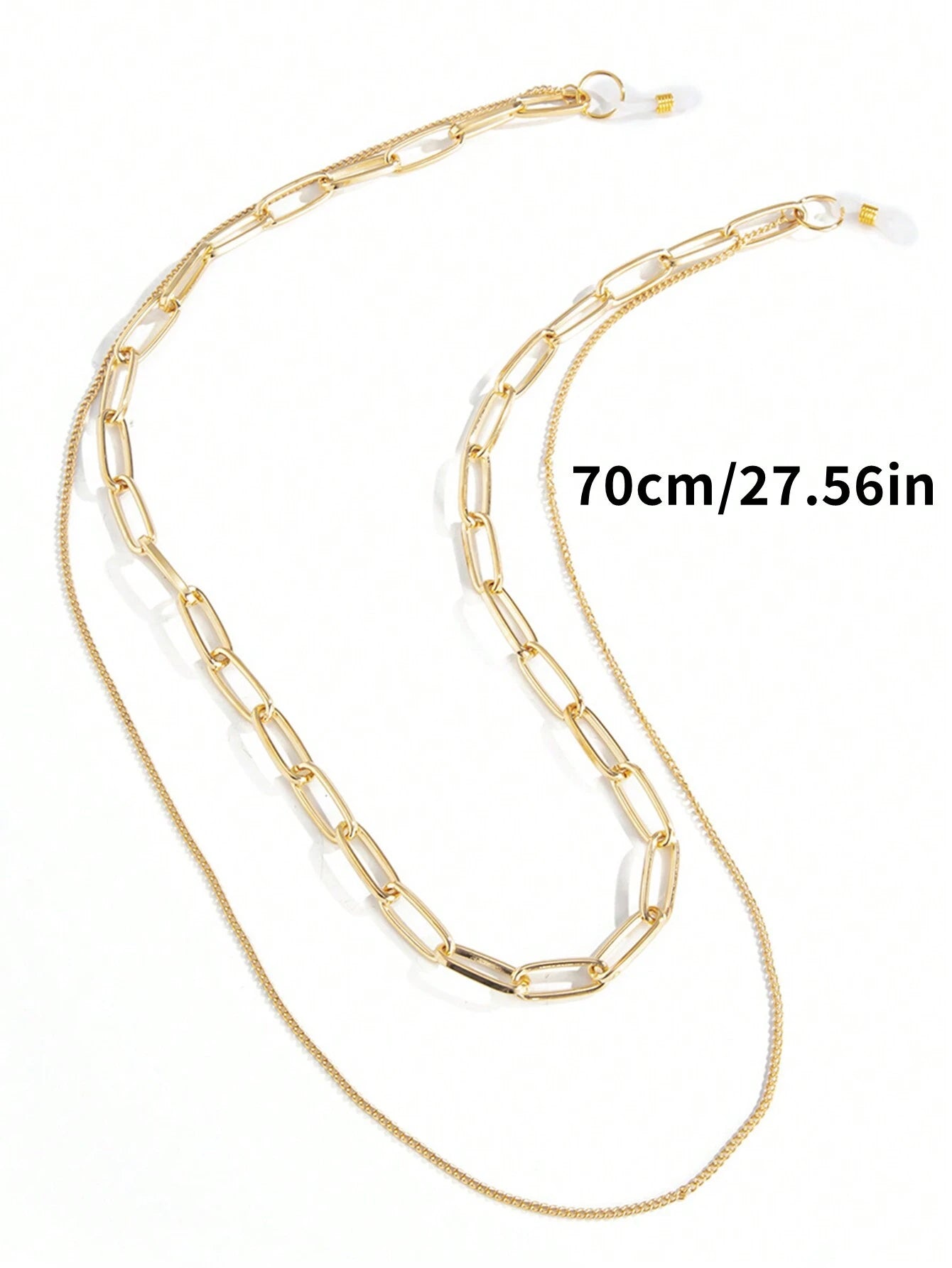 Simple Double-Layer Geometric Eyeglasses Chain