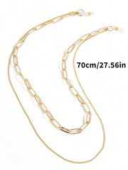 Simple Double-Layer Geometric Eyeglasses Chain