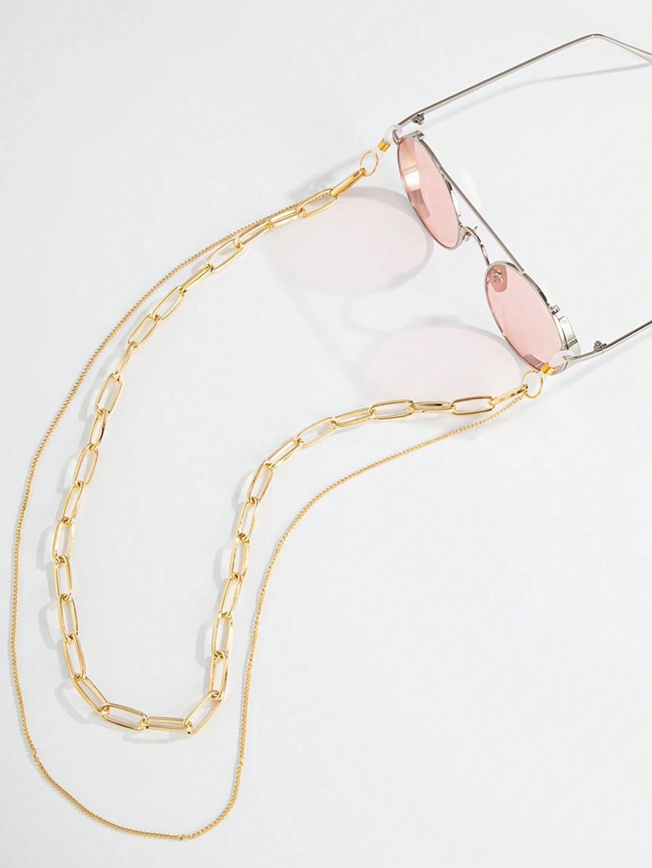 Simple Double-Layer Geometric Eyeglasses Chain
