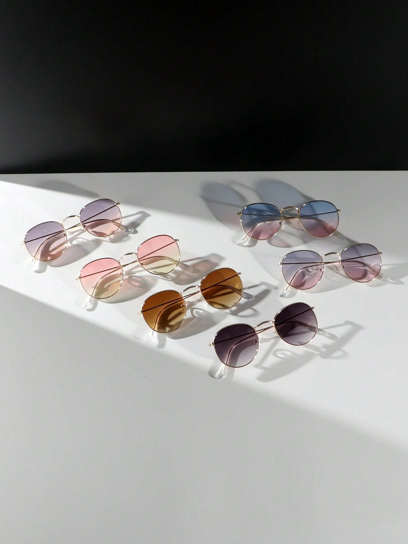 6pcs Set Elegant Ombre Color Fashion Glasses