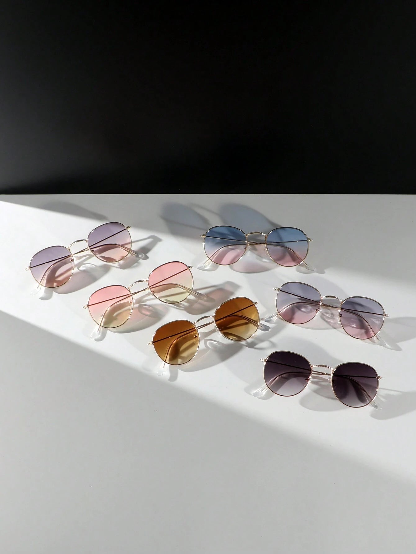 6pcs Set Elegant Ombre Color Fashion Glasses