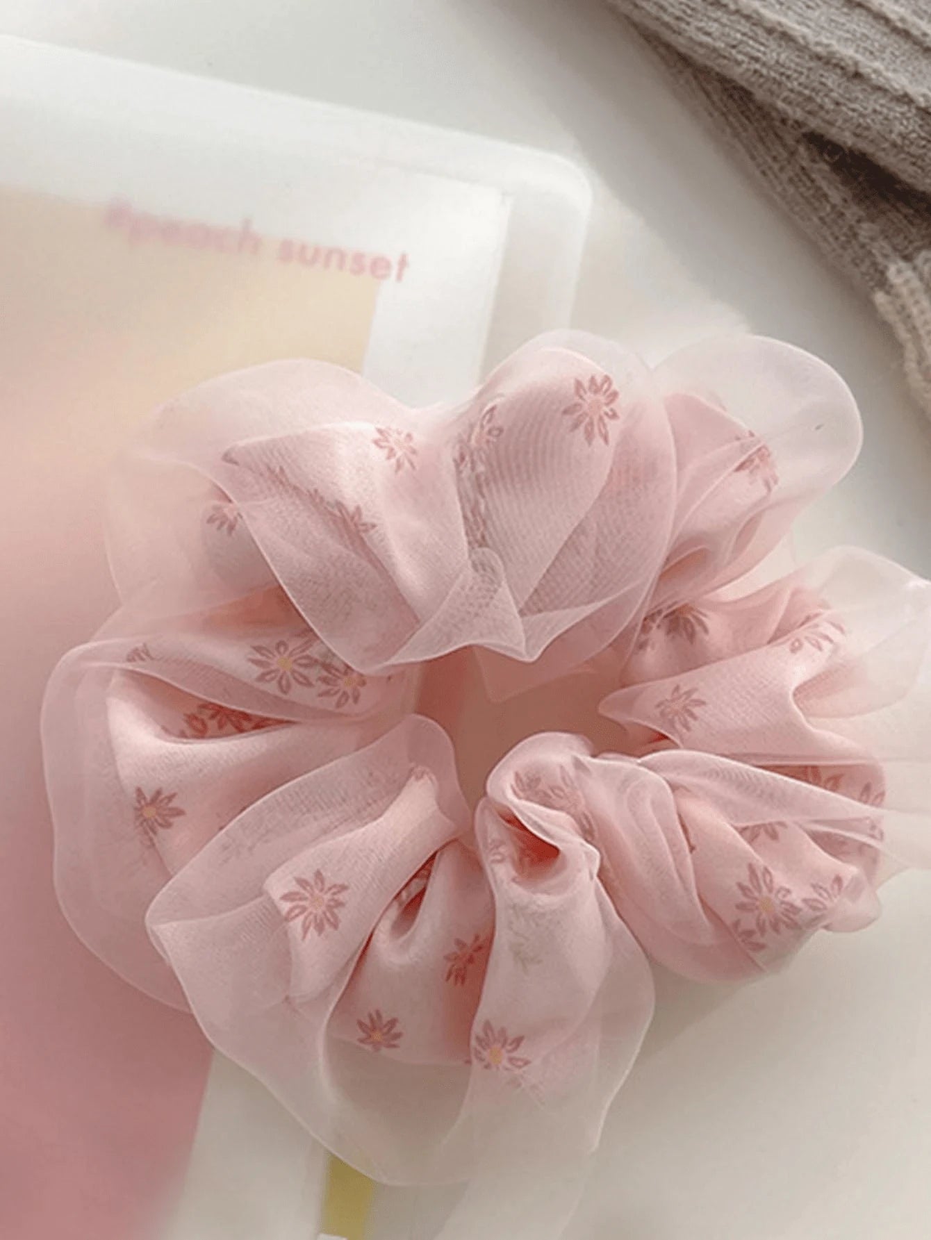 3Pcs Sweet Mesh Texture Bowknot Scrunchies