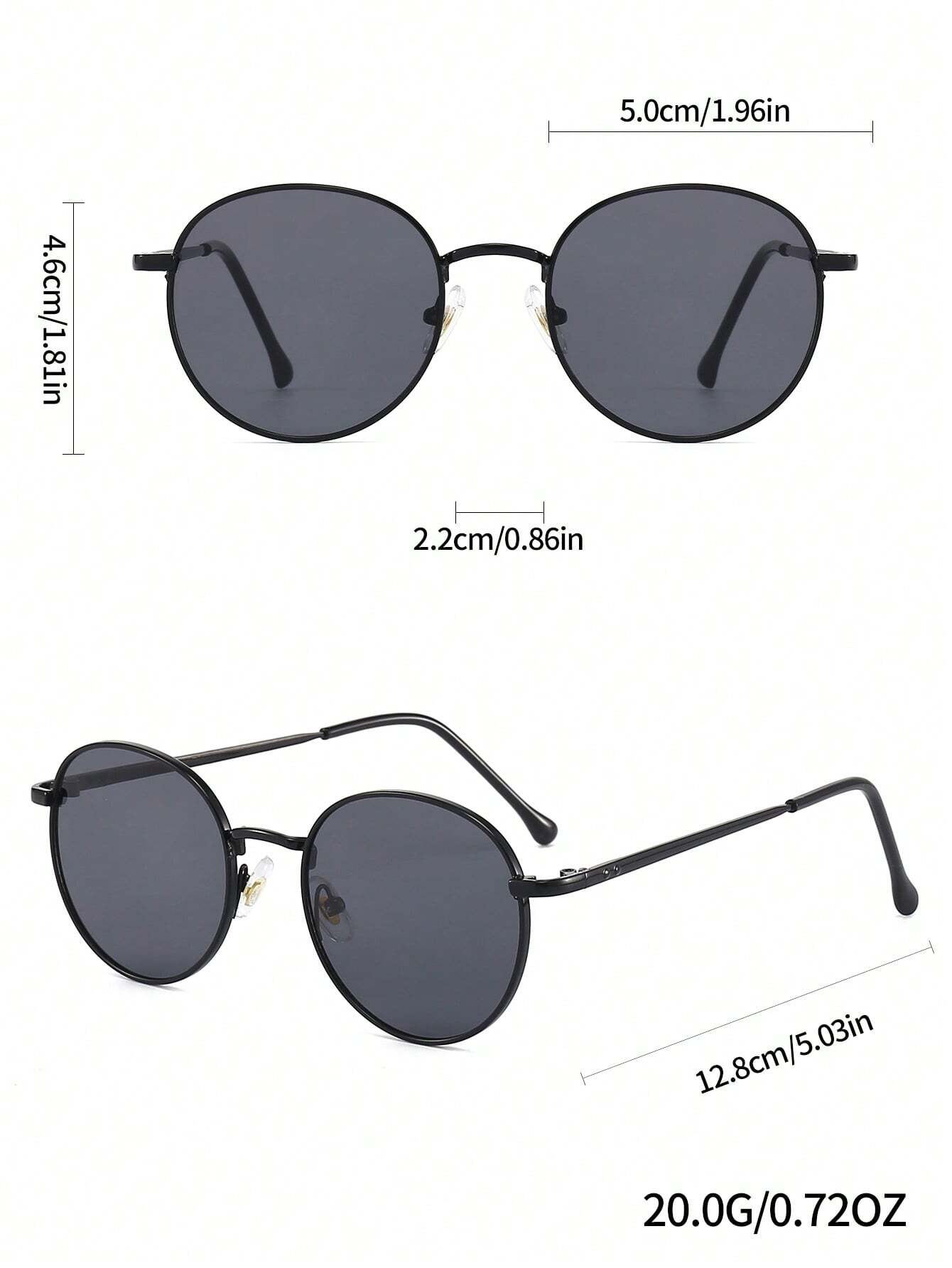 2pcs Retro Geometric Round Eyeglasses
