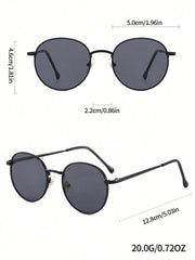 2pcs Retro Geometric Round Eyeglasses