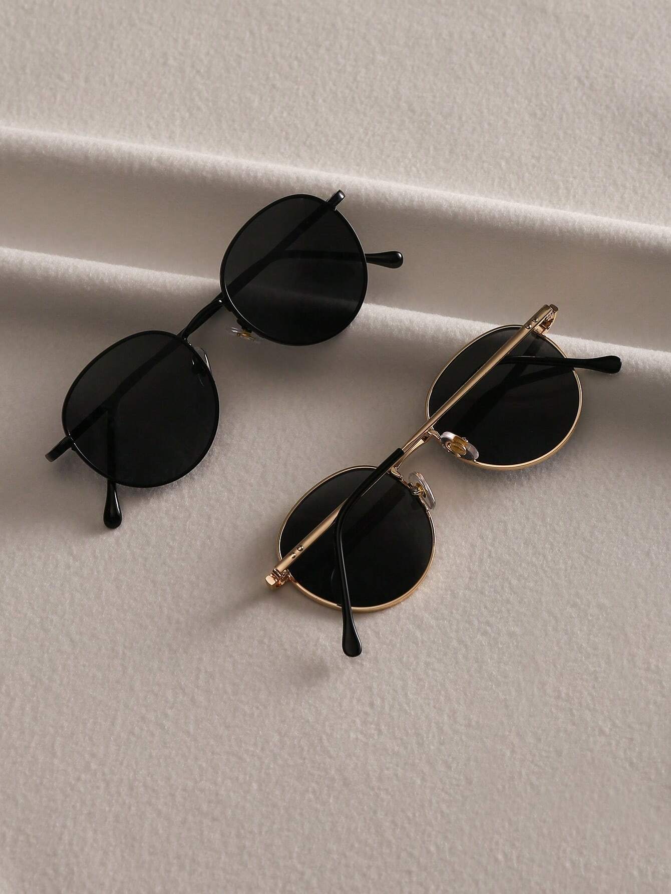 2pcs Retro Geometric Round Eyeglasses
