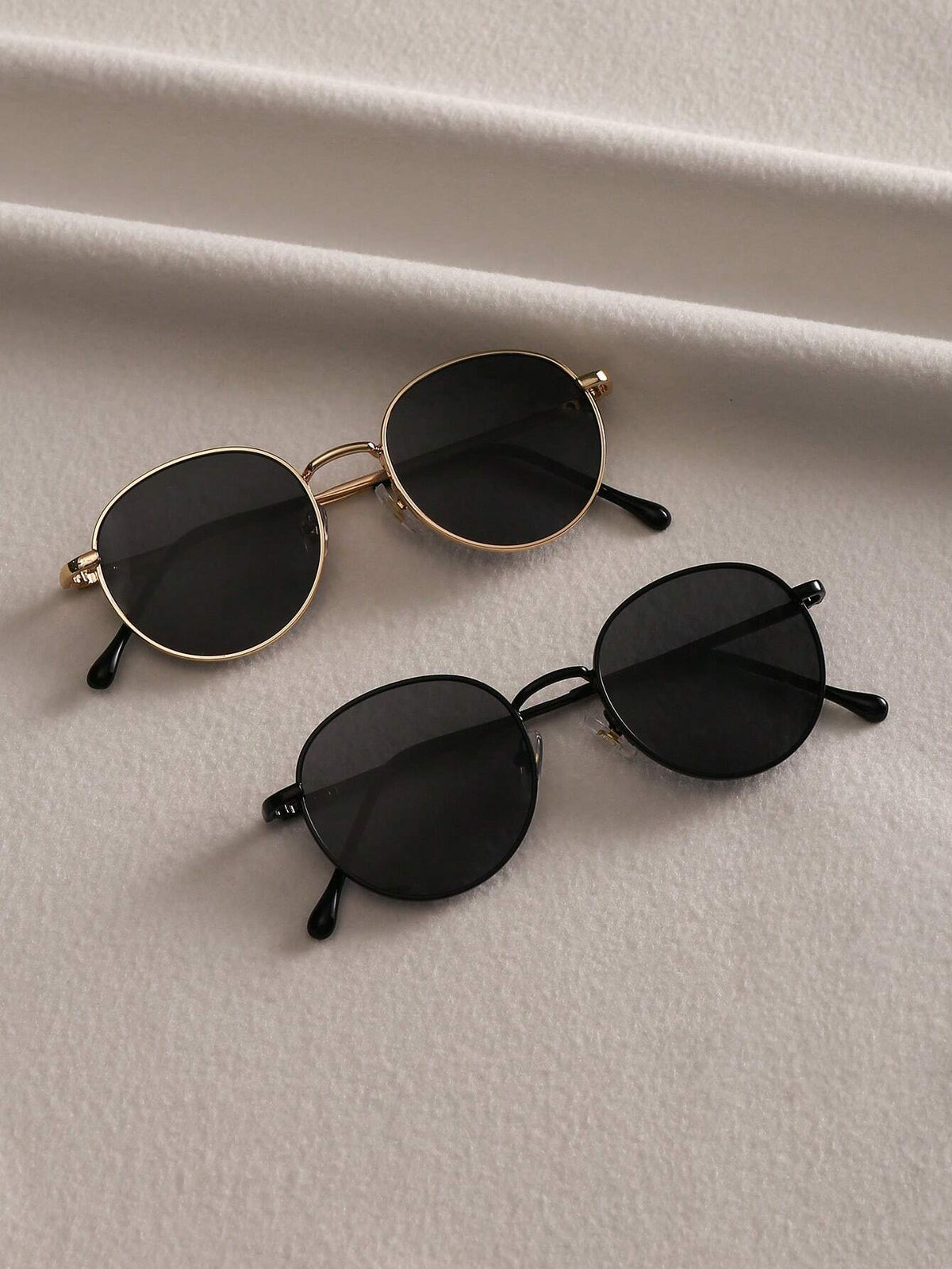 2pcs Retro Geometric Round Eyeglasses