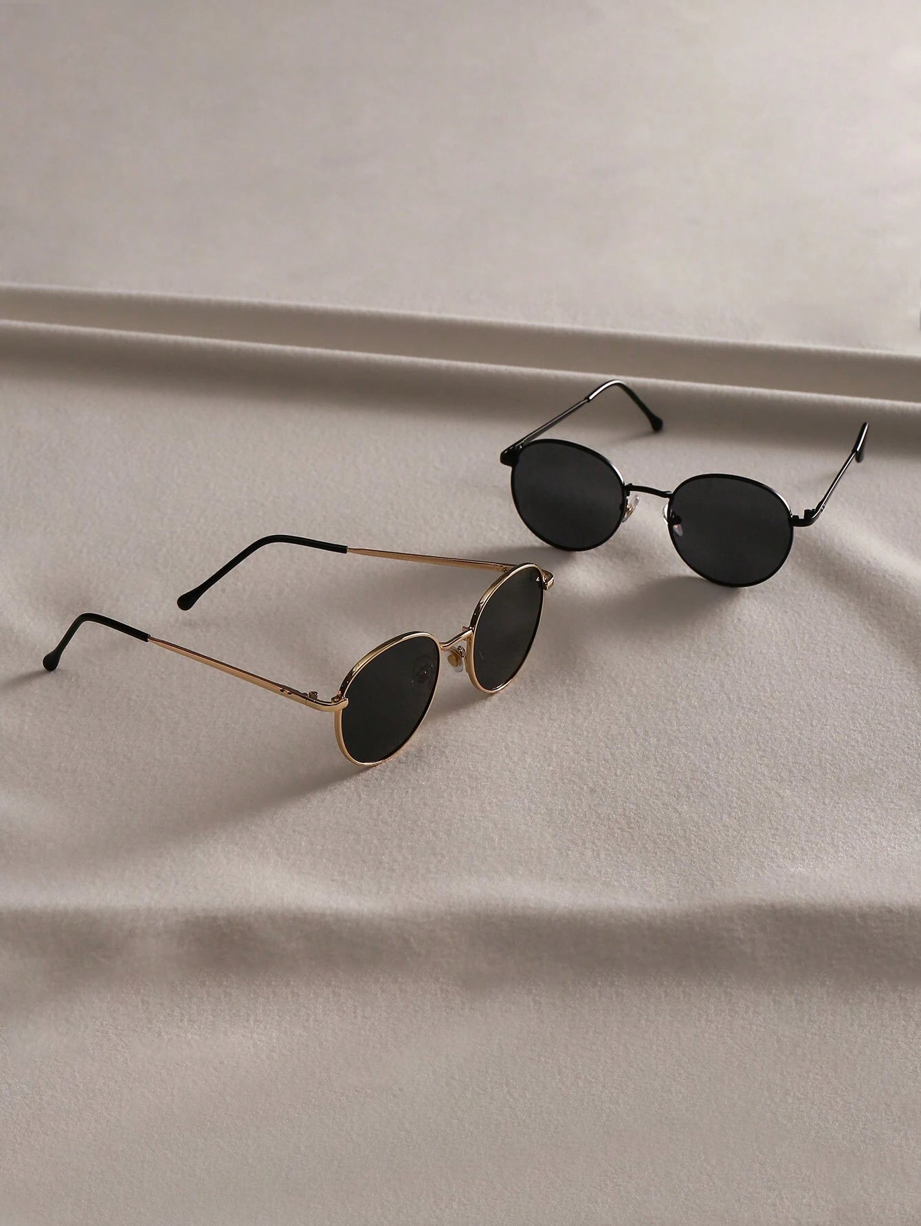 2pcs Retro Geometric Round Eyeglasses
