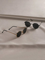 2pcs Retro Geometric Round Eyeglasses
