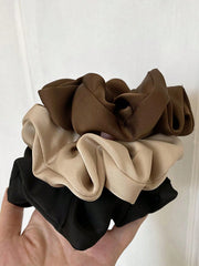 3pc Vintage French Silk Satin Scrunchies Elegant Hair Ties