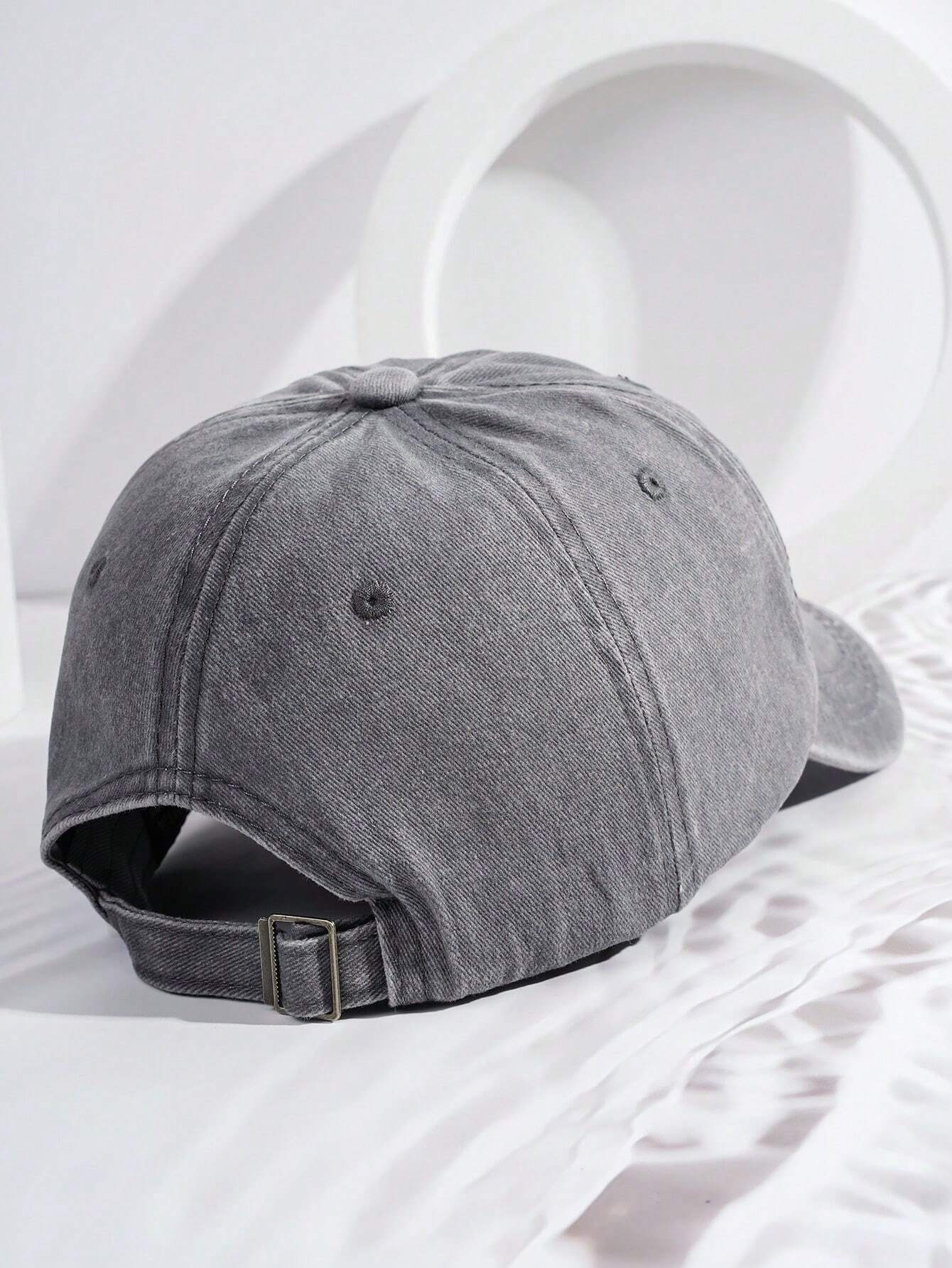1pc Men's Embroidered NY Washed Baseball Cap With Adjustable Strap