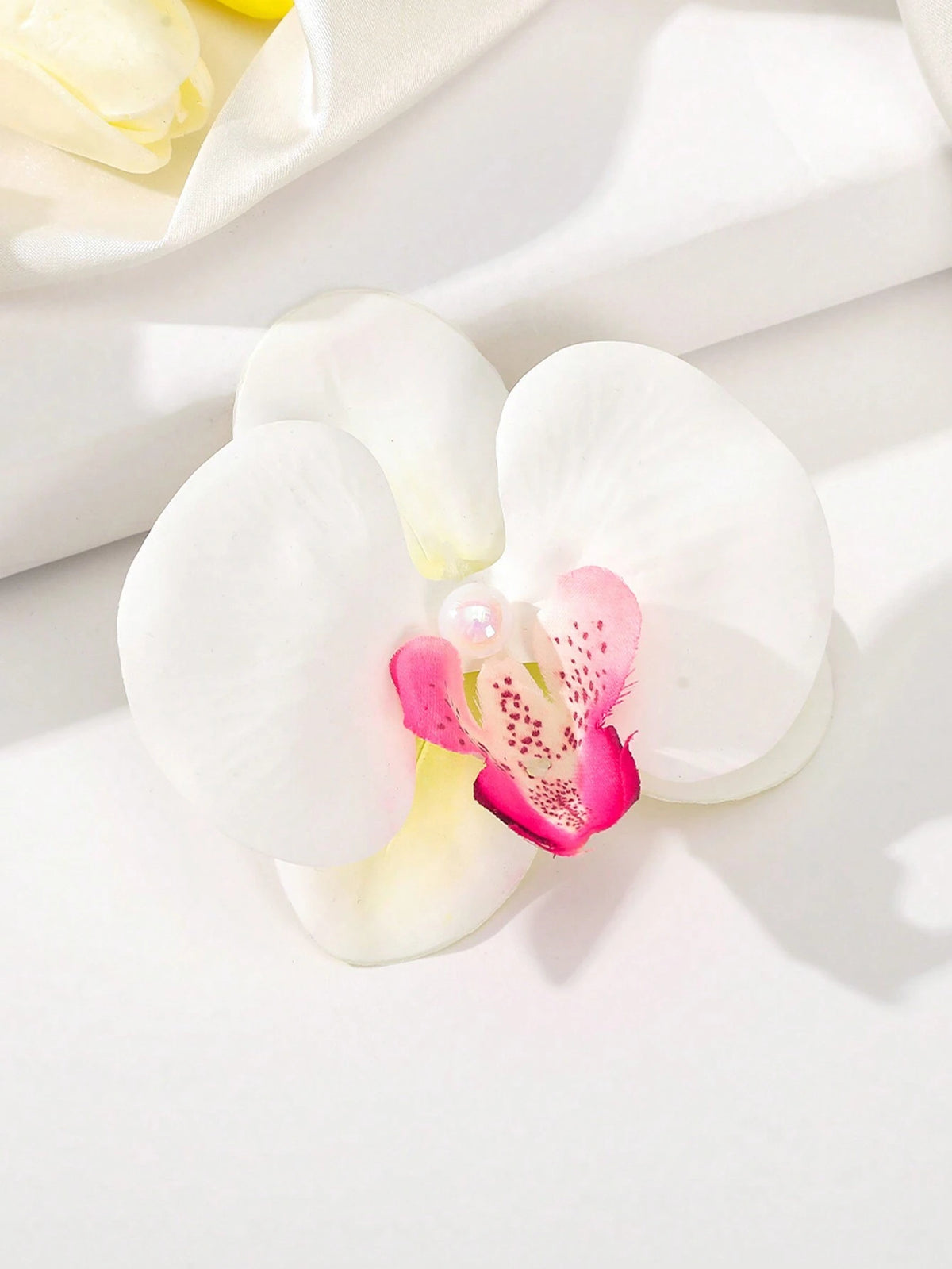 1pc Bohemian Butterfly Orchid Faux Pearl Flower Hair Clip