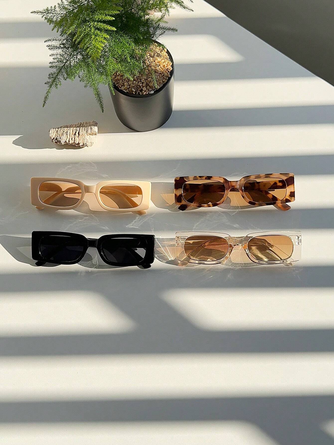 4pcs Small Square Frame Glasses