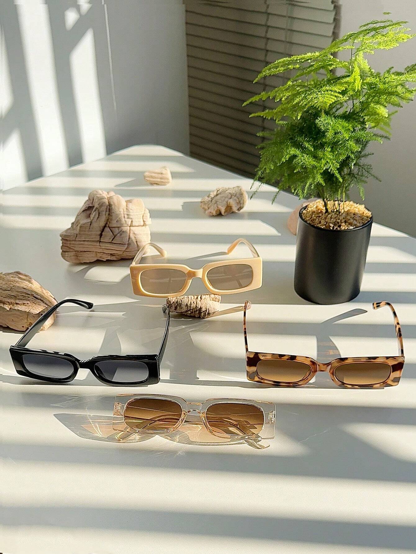 4pcs Small Square Frame Glasses