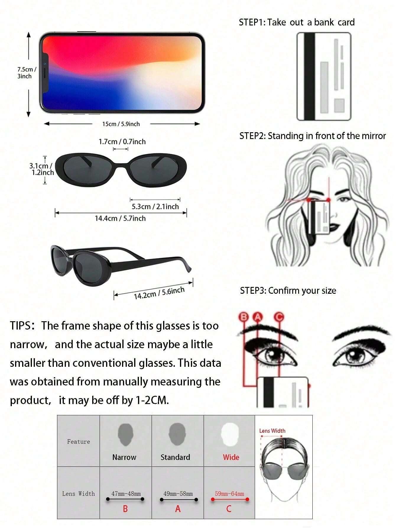 3pc Oval Frame Sunglasses Set Classic Style