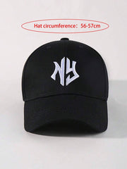 1pc Lettering Embroidered Baseball Caps - Black