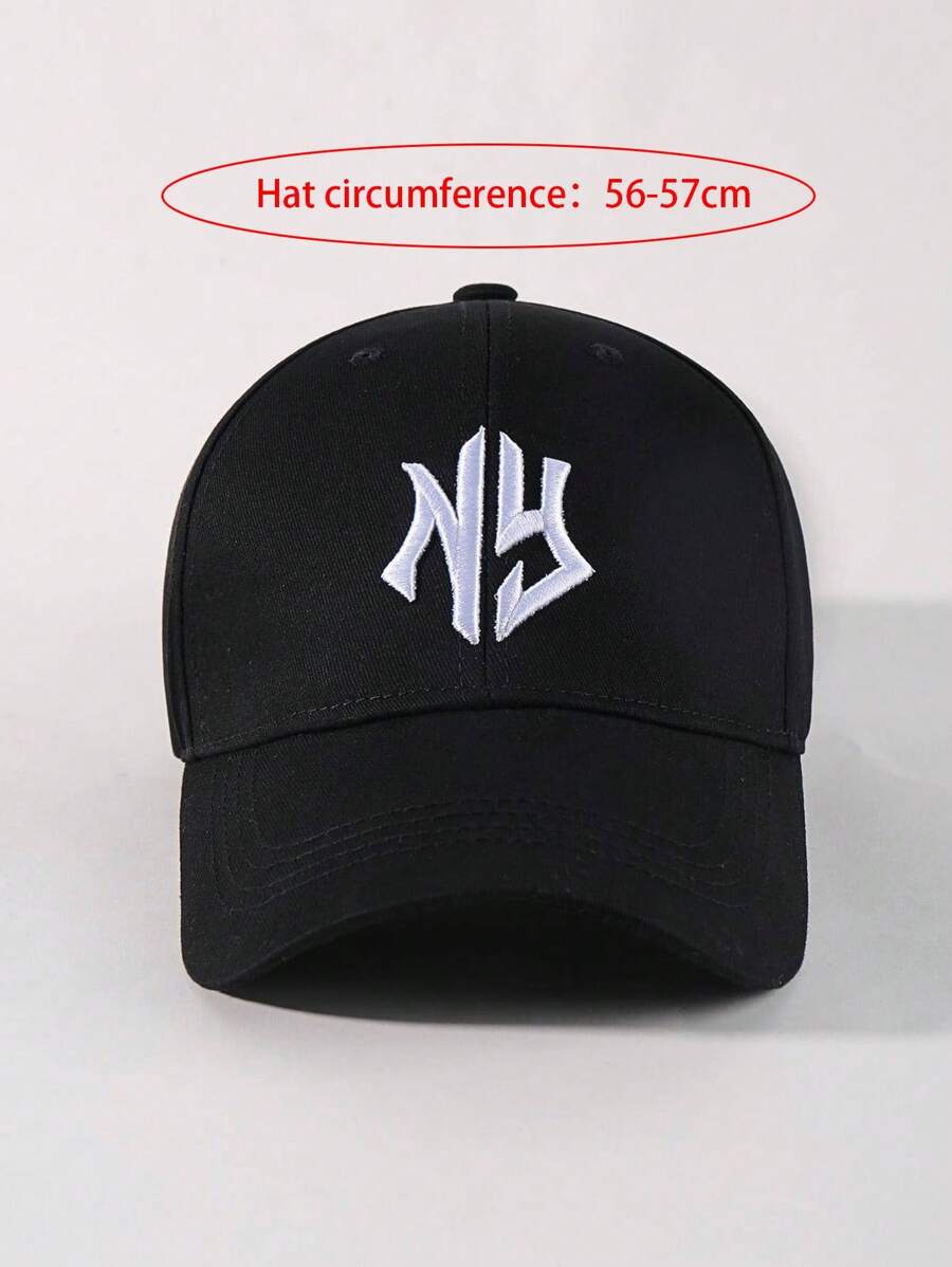 1pc Lettering Embroidered Baseball Caps - Black