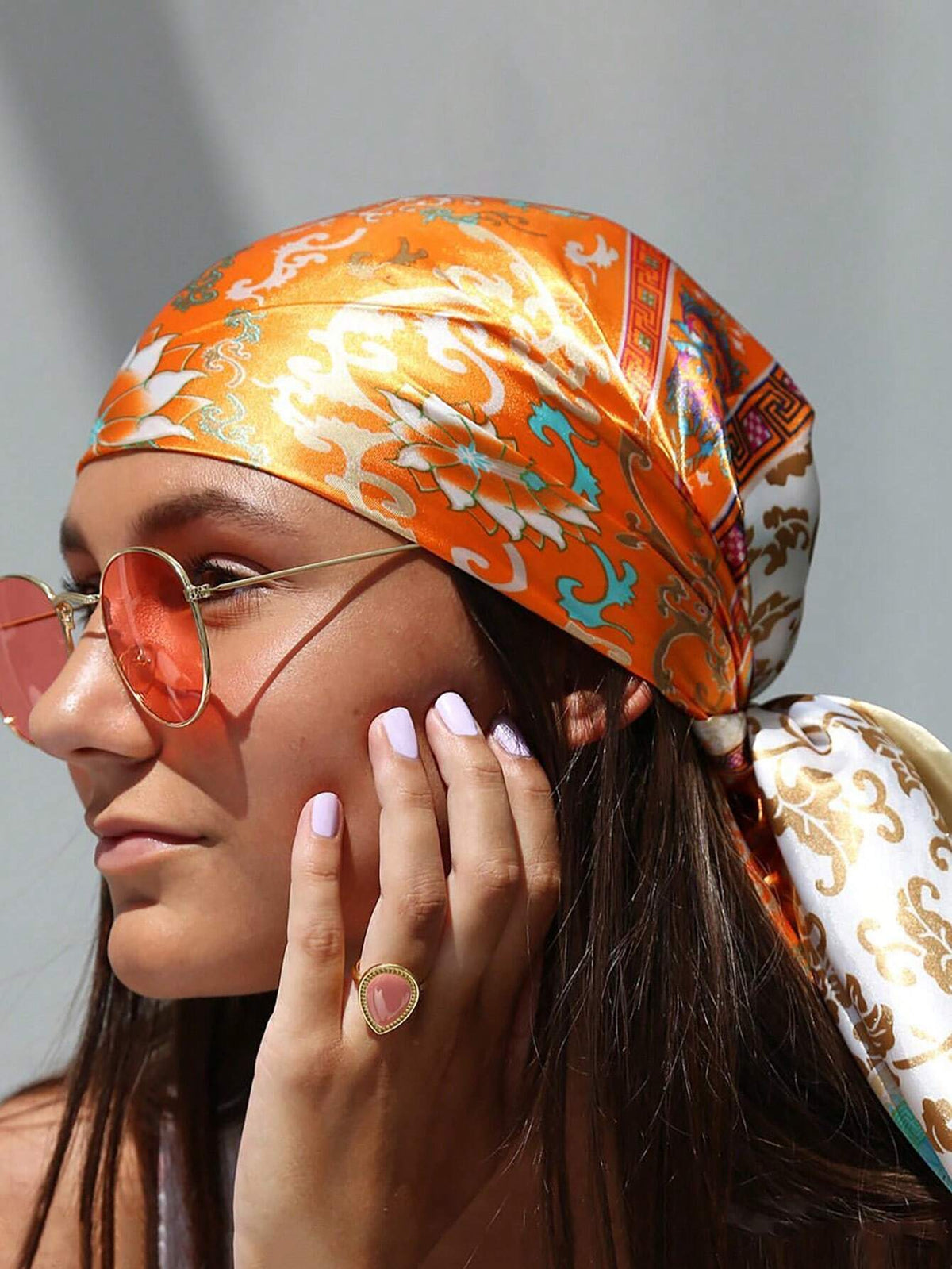 1pc Beach Accessories Silk Multifunctional Outdoor Sport Headscarf