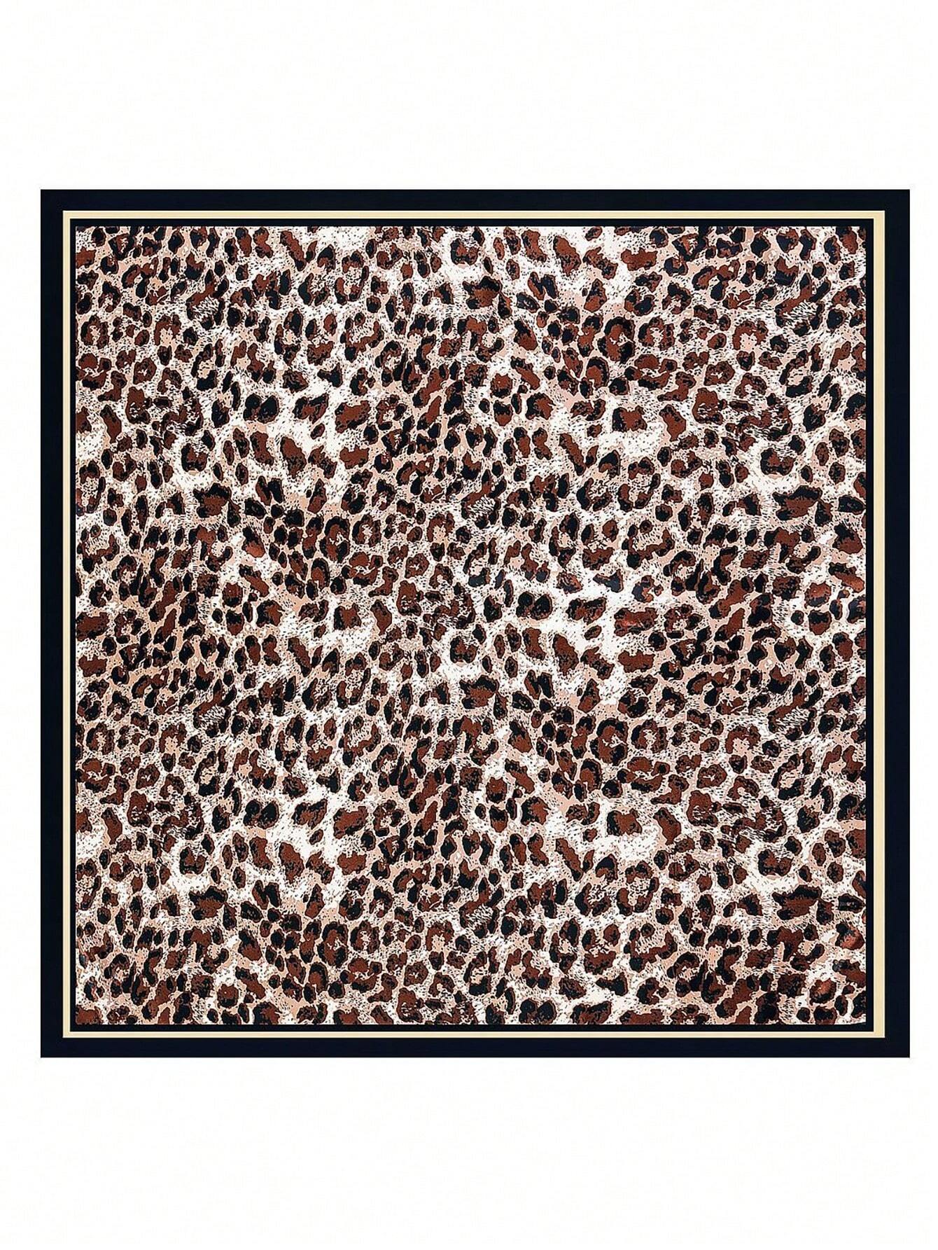 1pc Leopard Print Square Scarf