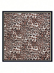 1pc Leopard Print Square Scarf