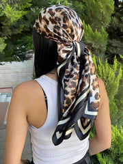 1pc Leopard Print Square Scarf