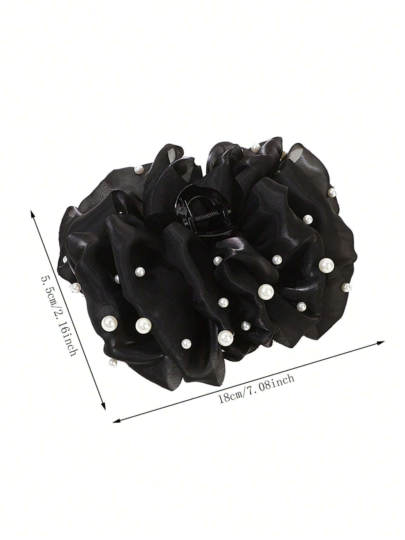 1pc Large Double-Sided Cloud-Shaped Faux Pearl Bow Hair Claw