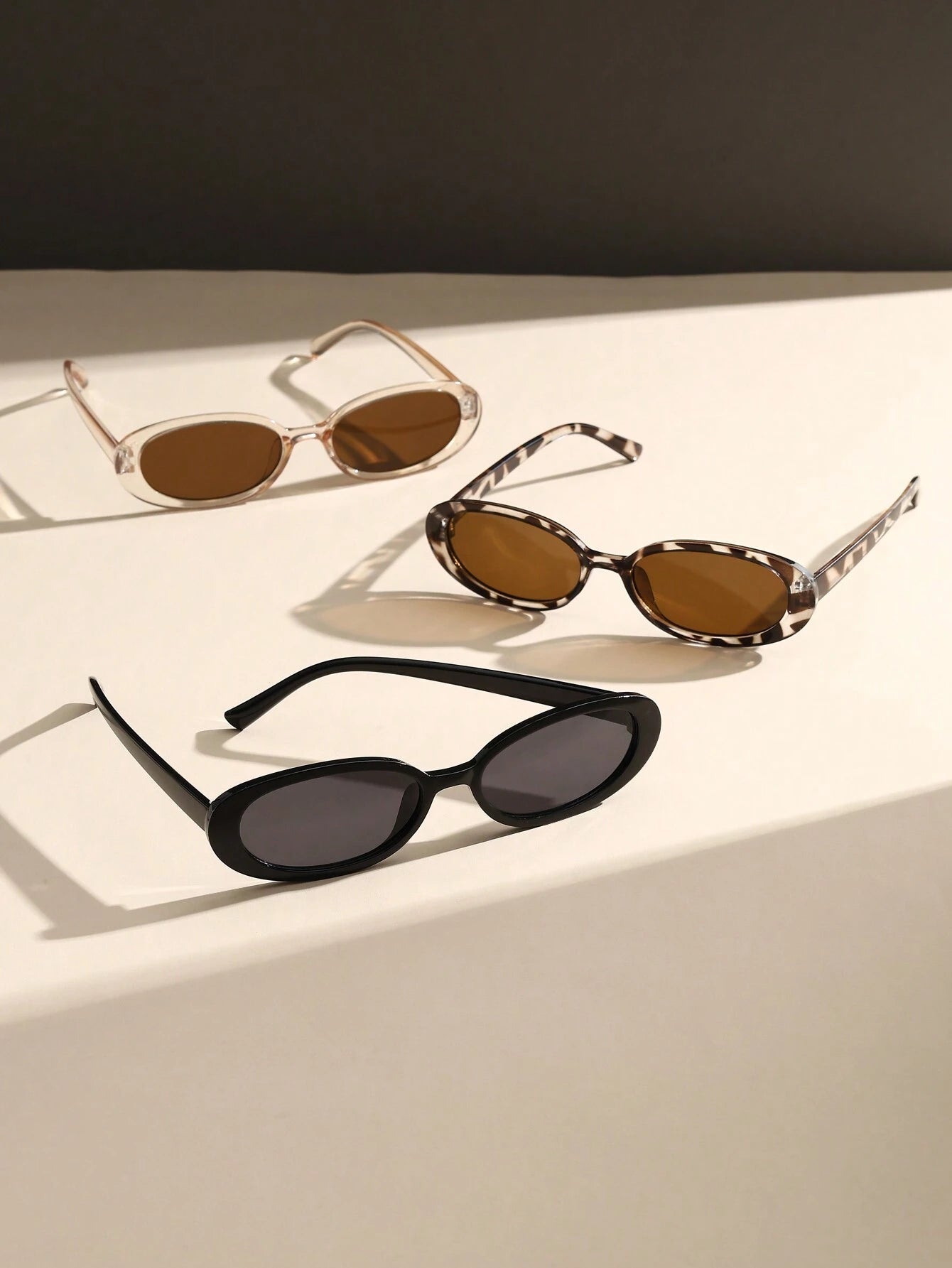 3-Pack Y2K Oval Frame Sunglasses