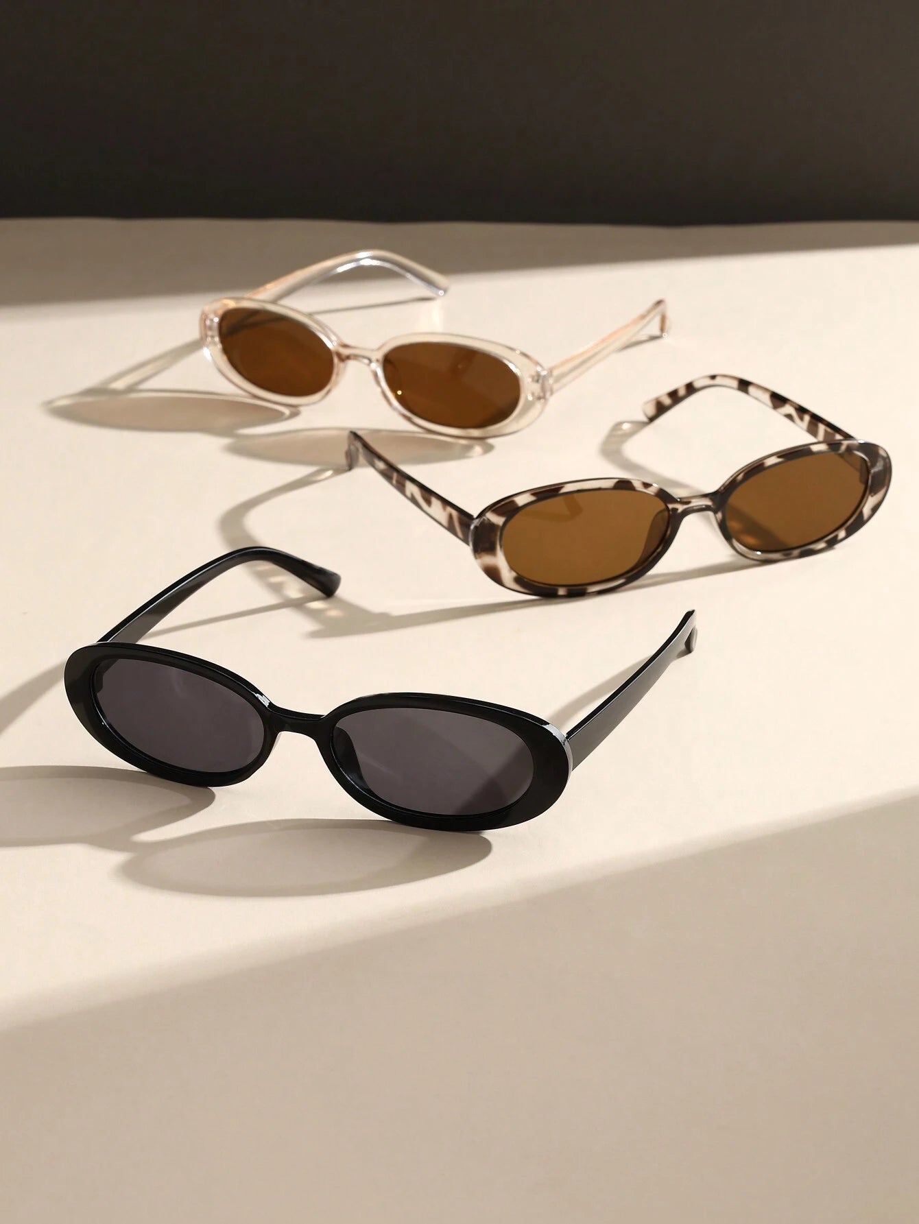 3-Pack Y2K Oval Frame Sunglasses